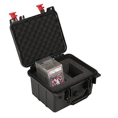 G-PLUS Graded Card Storage Box Fit 10 1/2'' x 9 x 7''(2 Rows), Black & Red
