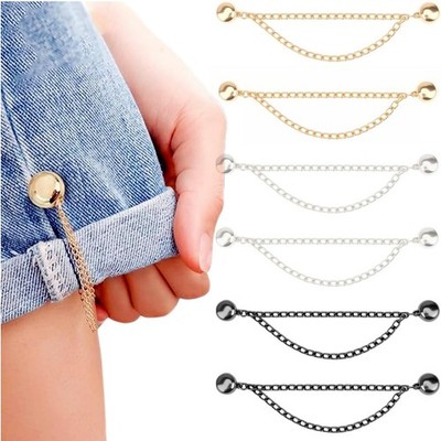 Multi-Function Magnetic Clothing Clips for Cinch T-Shirt Hems, Collar, Silver