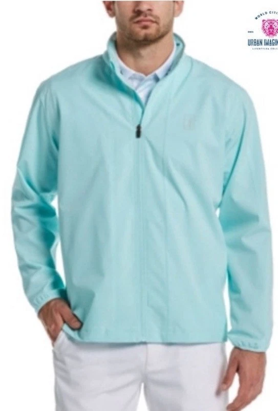 NWT Men’s PGA Tour Nylon Windbreaker in Turquoise/Aquamarine $75 - Extra Large