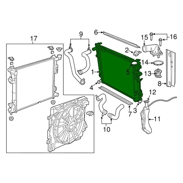 For Dodge Grand Caravan 2014-2019 Mopar 04677755AE Engine Coolant Radiator Foto 4 de 4