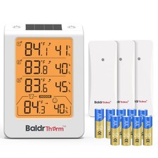 BaldrTherm Wireless Three Channel Thermometer Hygrometer, Large Display Tempe...