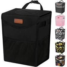 Car Trash Can with Lid Leakproof Car Garbage Bag Vehicle Trash Bin