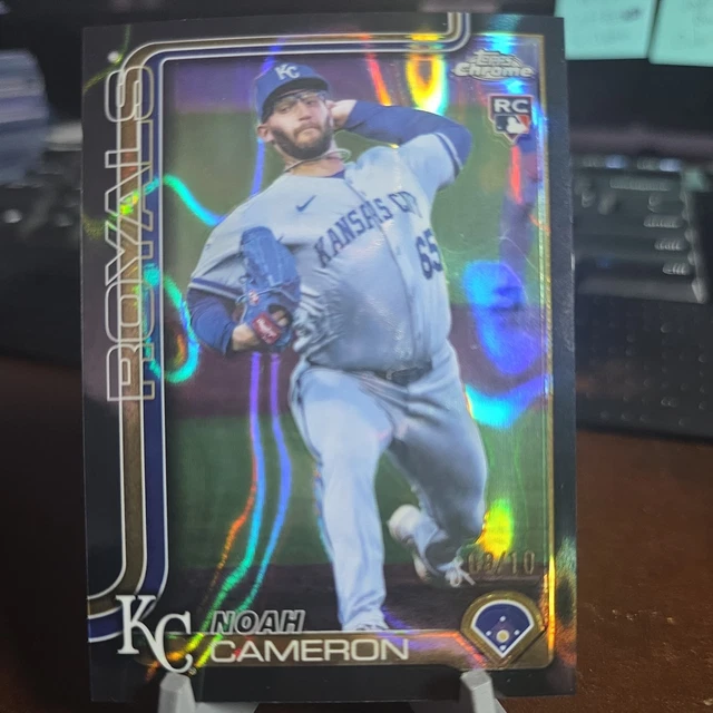 2025 Topps Chrome Noah Cameron Black Lava Refractor /10 Rookie RC KC Royals
