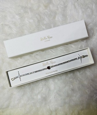 Stella Rose London Heart Gold Plated Tennis Bracelet CZ