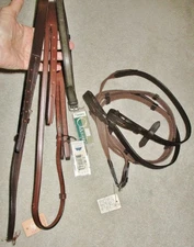 NEW with Tags- 4 Pc English Bridle Tack Lot-Crowns-Reins-noseband-Good Quality
