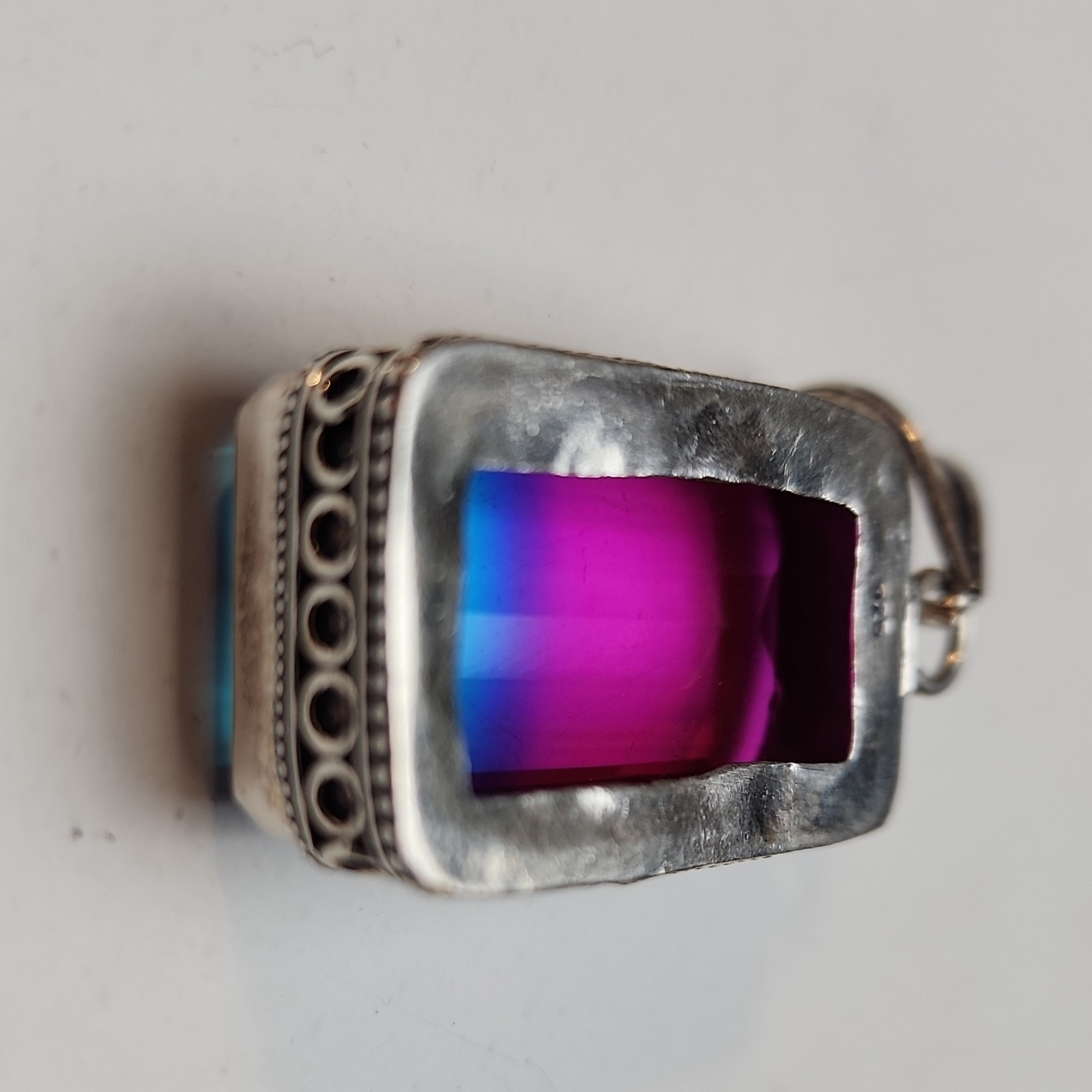 Sterling Silver 925 Rectangular Watermelon Tourma… - image 4