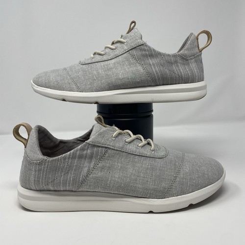 Toms Shoes Low Top Sneaker Gray Canvas Lace Up Casual Comfort - Women's Size 10
