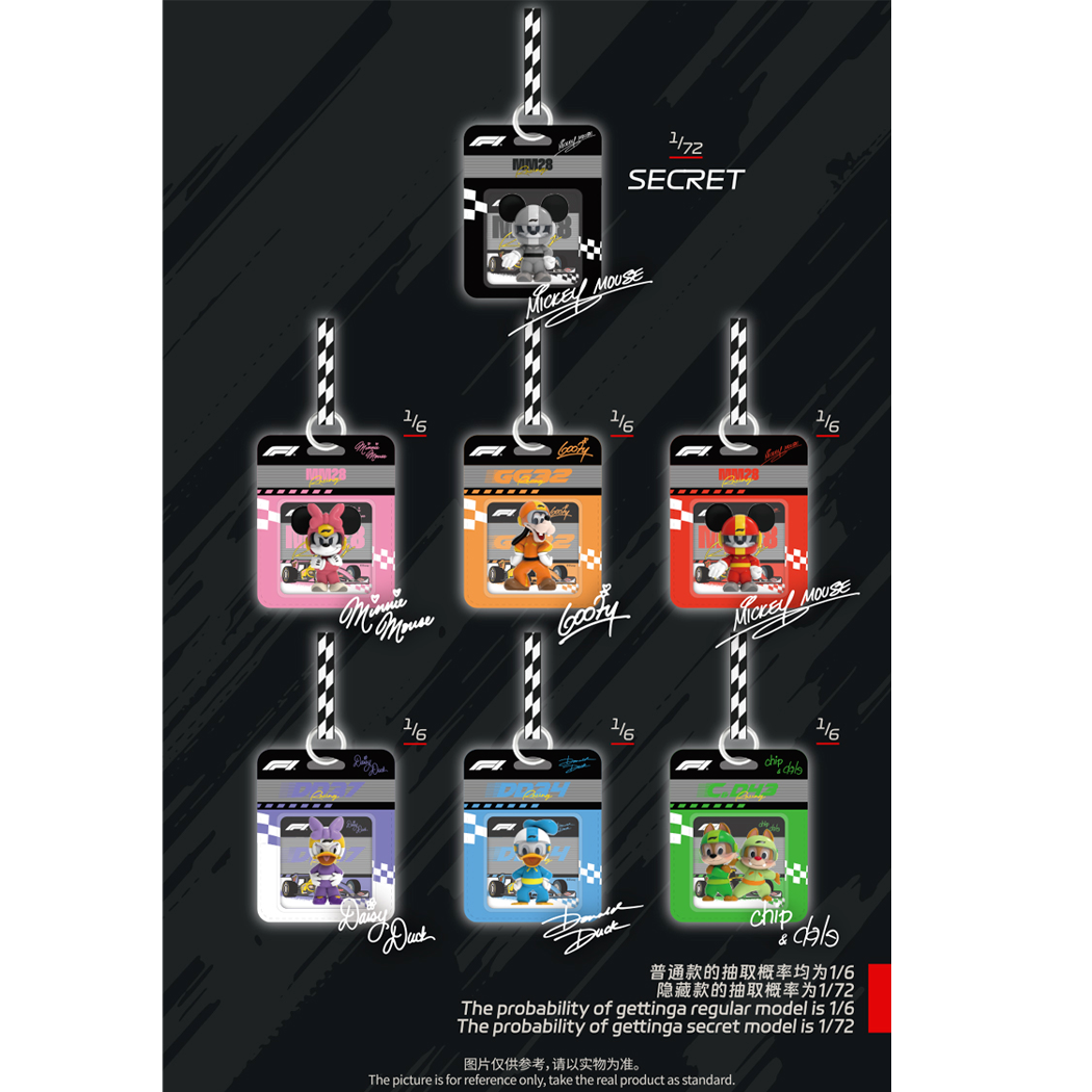 MINISO Disney F1 Speed World Blind Box Keychain Bag Charm Random