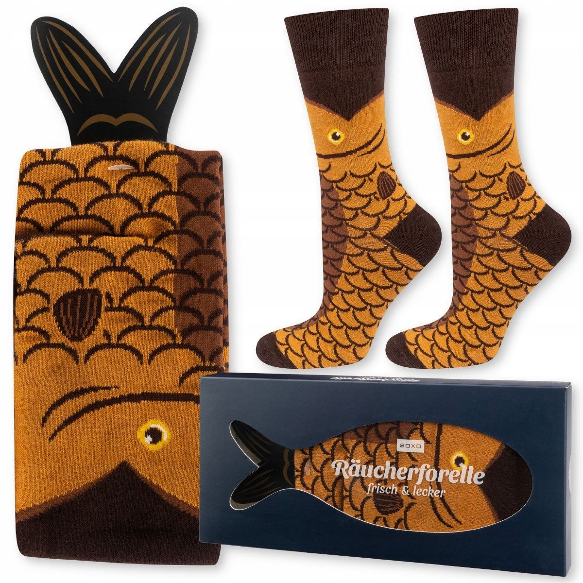 Herren Socken Räucherforelle lustiges Geschenk für Männer 40-45