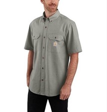 NWT Carhartt Men  s Loose Fit Midweight Chambray Short-Sleeve Shirt New NWT S