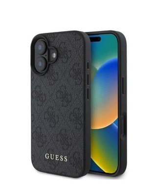 GUESS Apple iPhone 16 Pro Hardcase Design 4G Bottom Stripe Schutz Hülle Grau