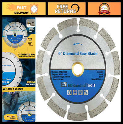 6'' Segmented Diamond Blade for Concrete, Brick, Block & Masonry - 10mm Height, 7