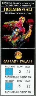 MUHAMMAD ALI LARRY HOLMES ON SITE FULL TICKET (1980)
