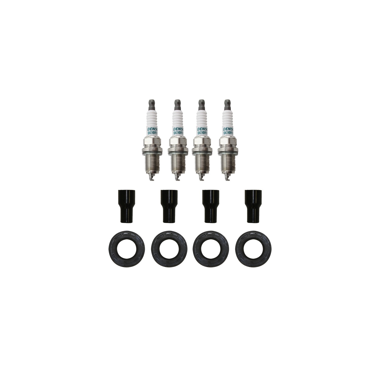 Denso 4 Iridium Spark Plugs  NGK 4 Coil Boots Kit for Vibe Corolla Matrix L4