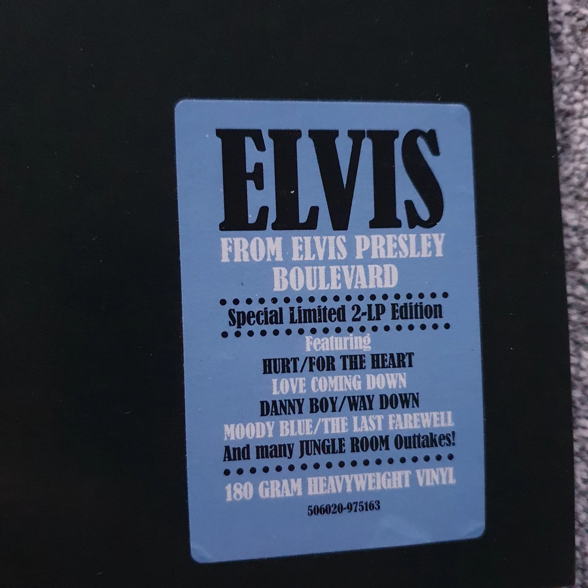 ELVIS PRESLEY "FROM ELVIS PRESLEY BOULEVARD" FTD BLUE VINYL 2LP. W HYPE & BONUS