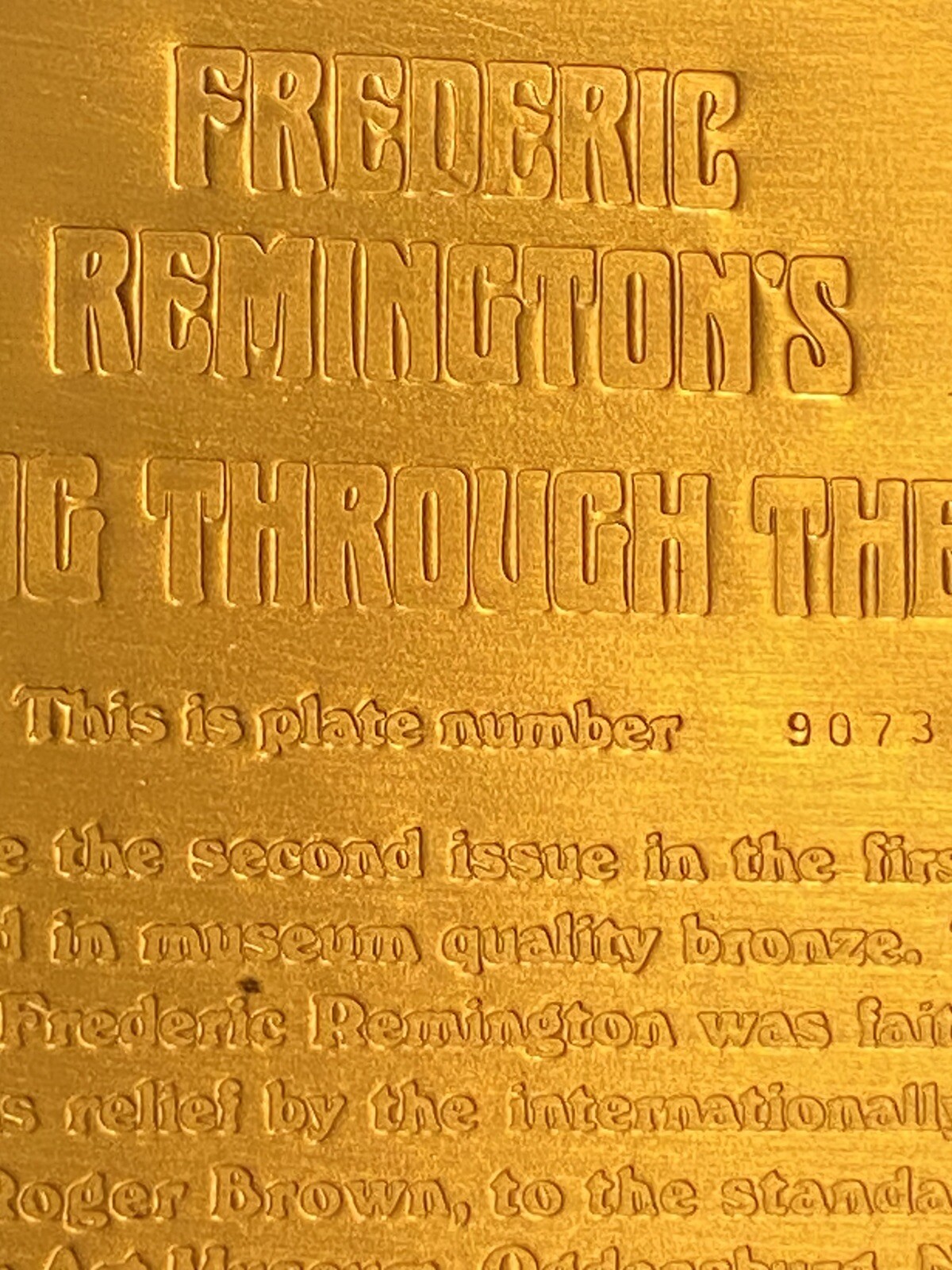 Frederic Remington“ROMAN BRONZE WORKS” Shore Limited Plate Bronze