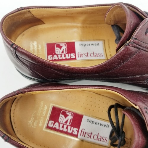 Gallus First Class Brown Burgundy Lace Up Oxford Shoes Size 6 Wide Germany - Picture 18 of 21