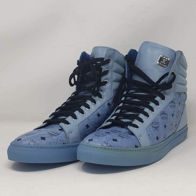 MEN MCM BLUE LOGO MCM HIGH TOP SNEAKERS 