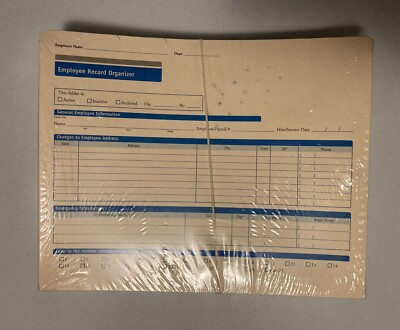 Complyright Employee Record Organizer Folder A3101 50 Pack Sealed
