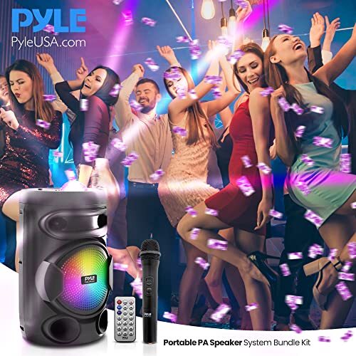 Pyle PPHP81LTB 200W Przenośny system głośników Bluetooth PA z mikrofonem - Zdjęcie 6 z 7