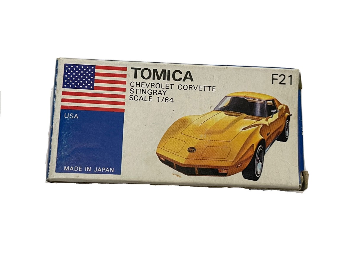 Tomica F21 Chevrolet Corvette Stingray 1/64 Scale Blue Box Tomy