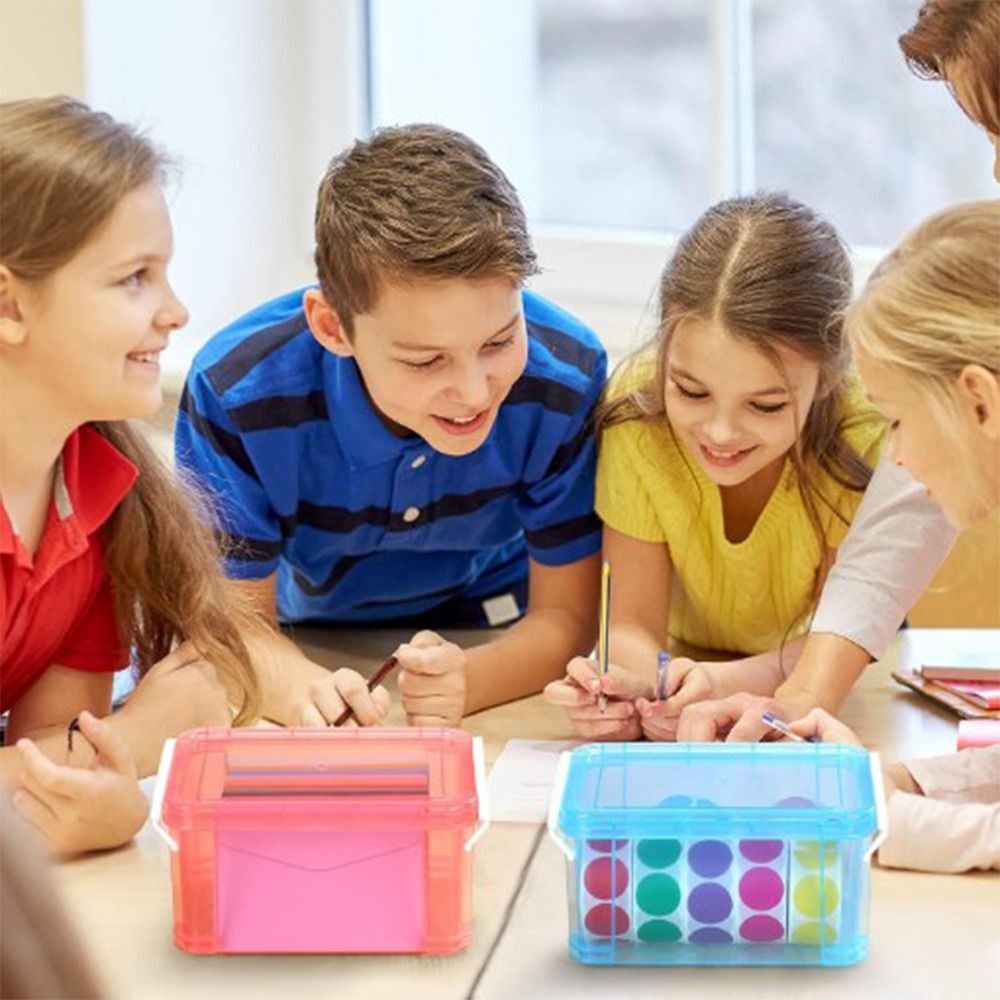 Yellow, Blue, Pink Index Card Box Plastic Plastic Flash Card Holder Office eBay