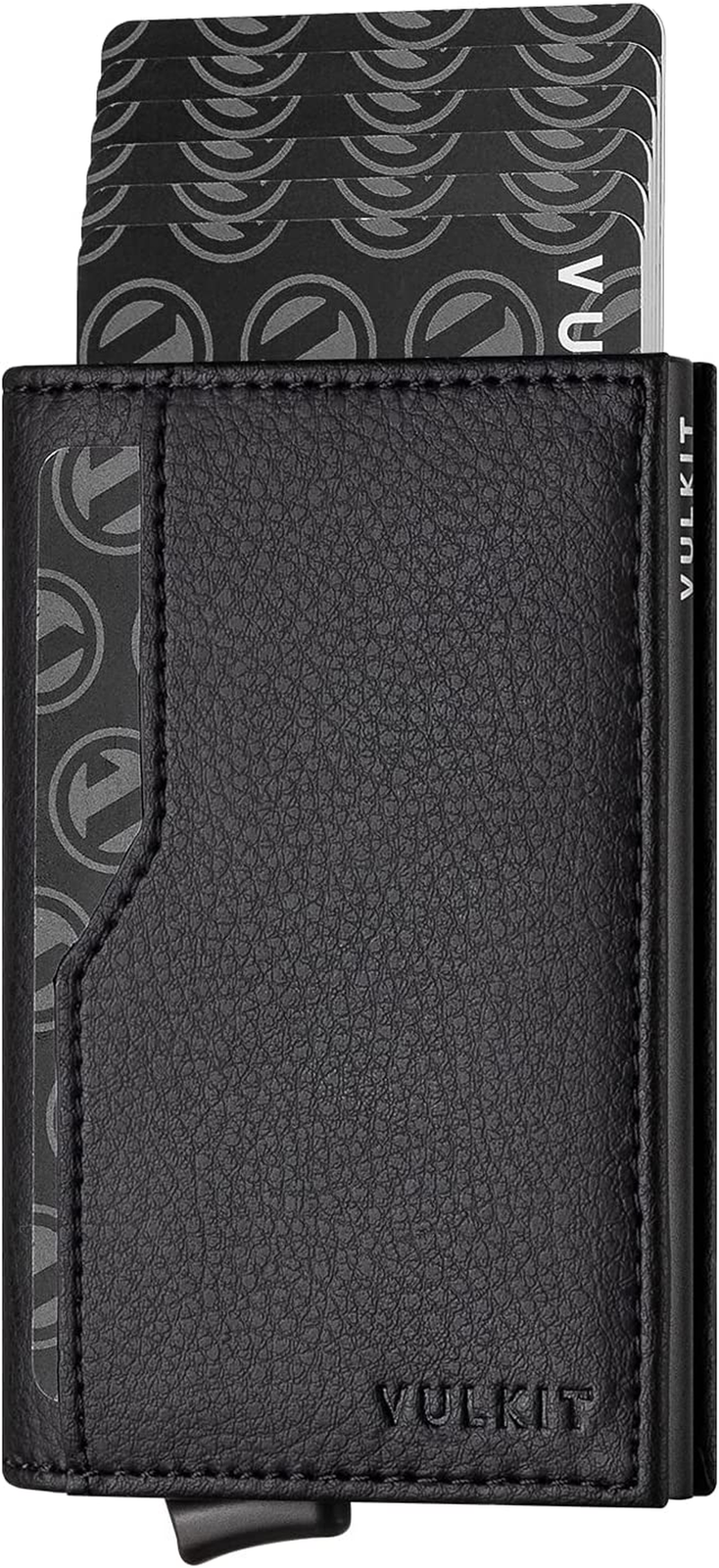 Slim RFID Blocking Leather Card Holder with ID Window and Pop-Up Cards  -image