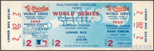 5 1969 WORLD SERIES UNUSED FULL TICKETS NEW YORK MIRACLE METS + BONUS reprint - Picture 3 of 12