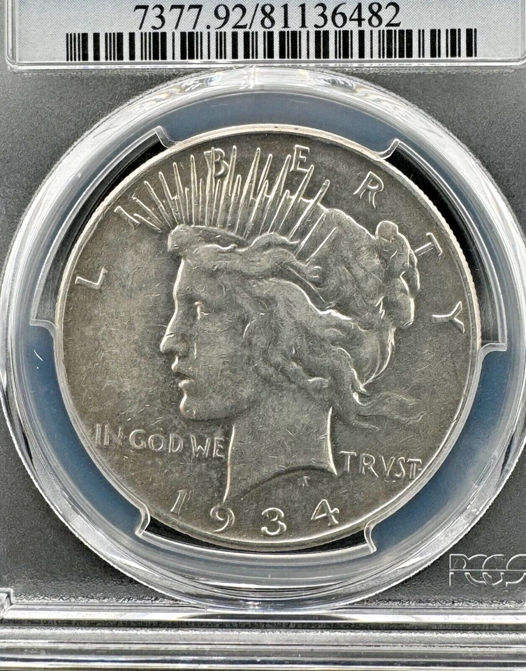 1934 S Peace Silver Dollar $1 PCGS Extra Fine, Nice Low Mintage Semi-Key Date - Image 3 of 4