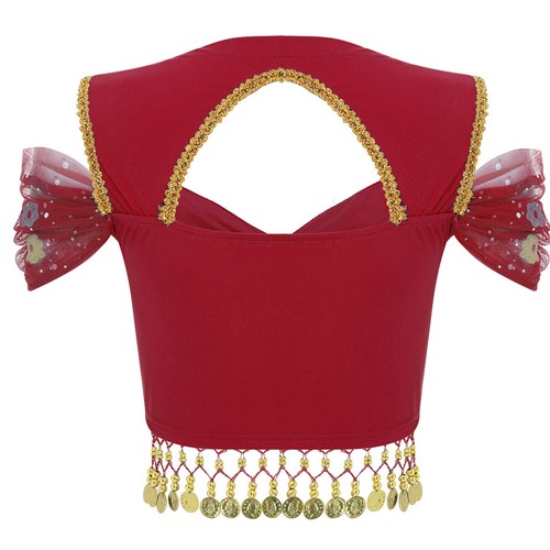 Women Satin Bloomers Flowing Belly Dance Outfit Stylish Crop Top Eye-catching - Picture 15 of 65