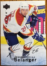 1995-96 Be A Player Autographs Jesse Belanger #S143 Florida Panthers
