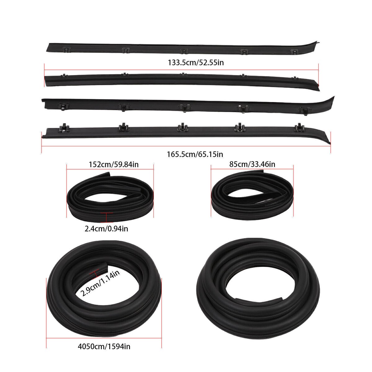 1982-1991 Chevy GMC C10 K10 Complete Door Window Weatherstrip