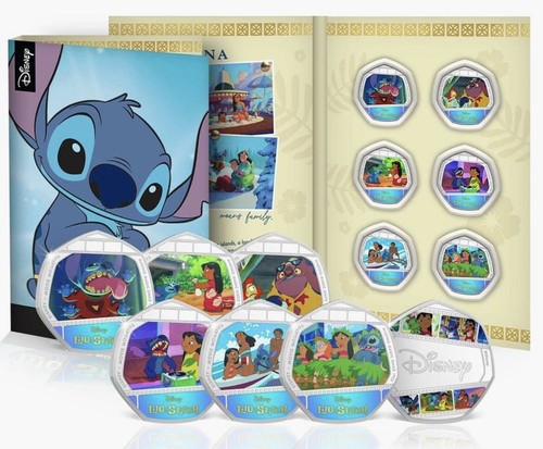 Disney Moments Moments Lilo & Stitch Monety w kształcie 50 pensów z folderem kolekcji - Zdjęcie 1 z 9