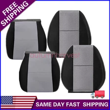 Fits 2007-14 Chevy Silverado Driver & Passenger Bottom & Top Seat Cover Gray