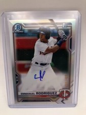 2021 Bowman Chrome Prospect Refractor Emmanuel Rodriguez 403/499 ROOKIE 1st AUTO