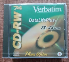 Verbatim CDs CD-RW 74 DataLifePlus 650 MB Rewritable 2x-4x speed - NEW SEALED