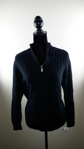 Womens Corded Karen Scott Partial Zip Long Sleeve Sweater Plus WS-052 - Picture 5 of 7