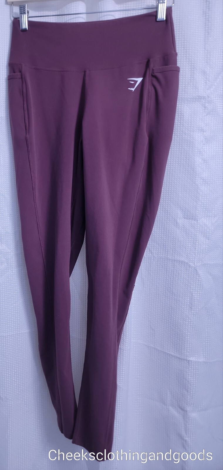 Gymshark MED Dreamy High Waisted Maroon Leggings with Pockets Size M  