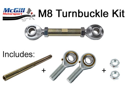 M8 Turnbuckle Kit Adjustment 110mm Upwards + Lock Nuts -Choose Rod Ends to Suit - Picture 6 of 8