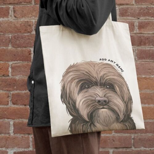 Personalisierte Sproodle Hund Porträt Illustration natürliche Baumwolle Shopper Tragetasche - Bild 1 von 4