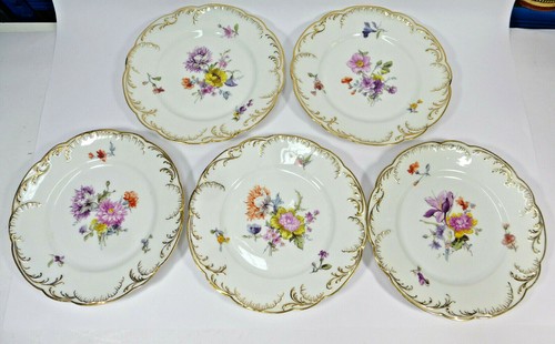 5 X Plate With Flower Painting Rosenthal Louis XIV 1898-1906 - Picture 2 of 10