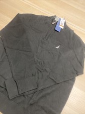 Nautica Mens Navtech Quarter-Zip Sweater Size XL Black