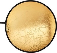 32" 2 in 1 Studio Reflector Collapsible Disc Silver / Gold New in bag US Seller