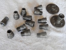 LOT    2- 1/2" BLACK MALLEABLE IRON FLANGE and  14 -1/2"  ADAPTERS  BRAND NEW!!