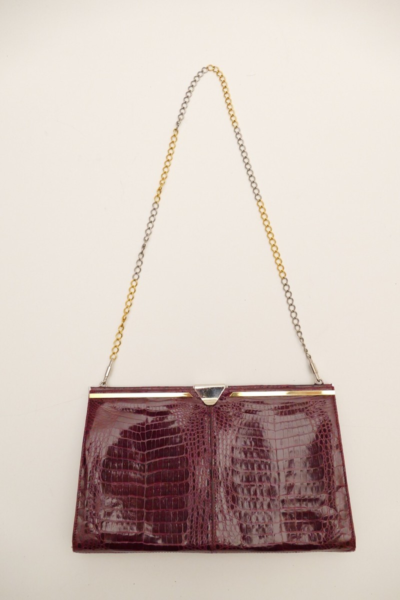 KROKO Leder Tasche Handtasche croc bag Vintage 70s 80s handbag