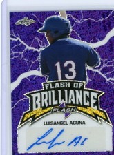 2020 Leaf Flash Of Brilliance Purple Disco Auto #FB-LA1 Luisangel Acuna Jr. #/35