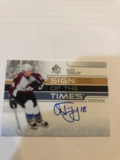 2020-21 UD SP Authentic Alex Tanguay SOTT Sign Of The Times 2000s Colorado Avs