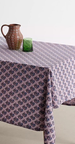 Urban Outfitters Overdyed Block Print Tablecloth 60 X 82” 100% Cotton NWT