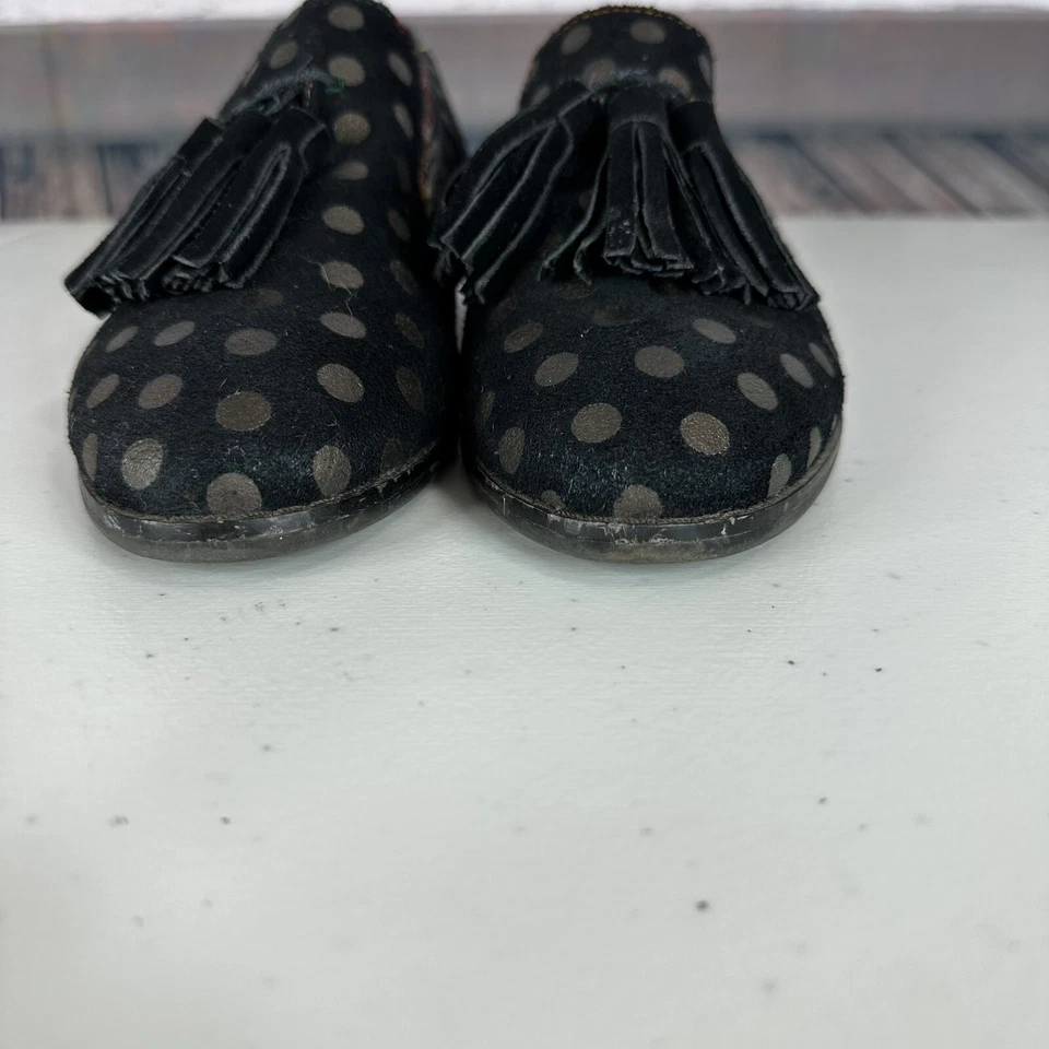 Zapato L Artiste para mujer 6,5 Klasik negro estampado de lunares gamuza mocasín con borlas Foto 4 de 4