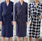 Mens Bathrobe Luxury Soft Lightweight Dressing Gown Sleepwear Robe Summer Tops